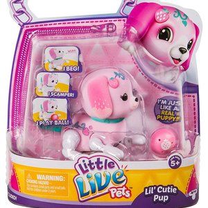 Little Live Pets Lil Cutie Pup Pawberry Pink Miniature Interactive Pet Toy Rare